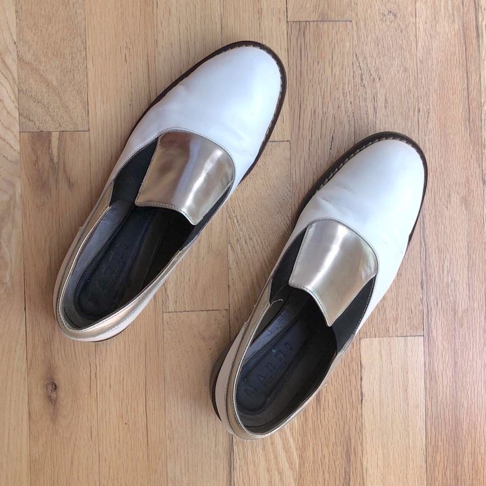Marni white with silver embellishment brogue.